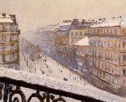 Gustave Caillebotte Boulevard Haussmann, effet de neige oil on canvas